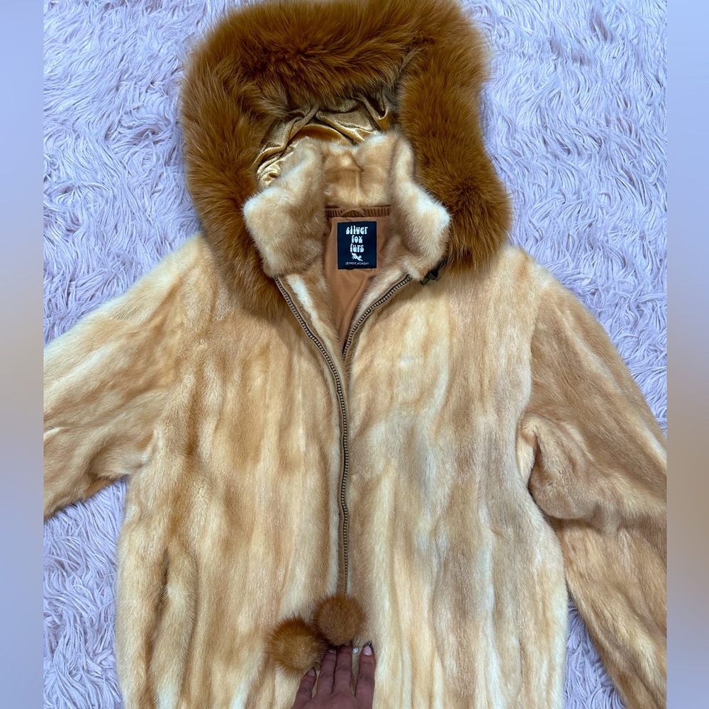 Women mink fur coat